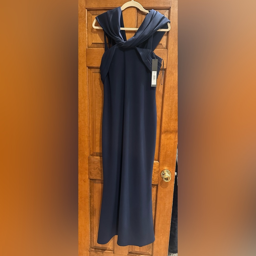 NEW!Badgley Mischka Navy Maxi Dress